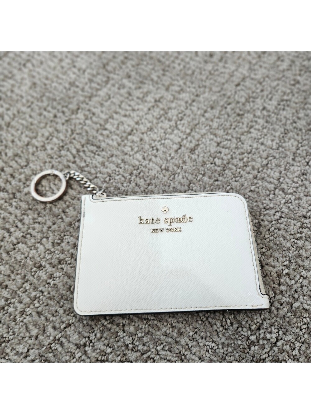 Kate Spade White Leather Cardholder with Keychain